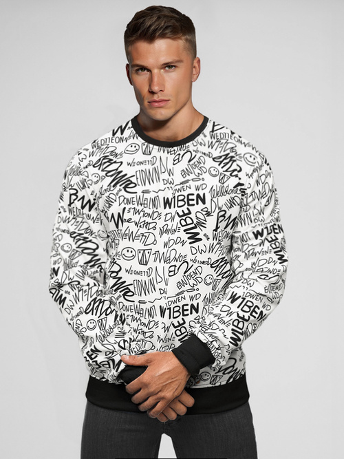 Ανδρικό Φούτερ λευκό OZONEE JS/8B1218/1Z