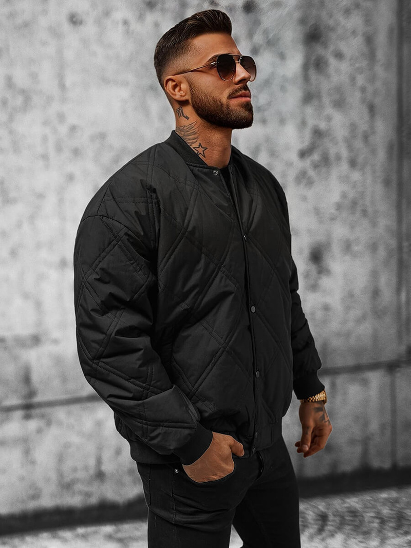 Ανδρικό χειμερινό μπουφάν μαύρο OZONEE JS/84M3020/392