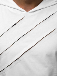 Ανδρικό μπλουζάκι με κουκούλα λευκό OZONEE O/1254Z