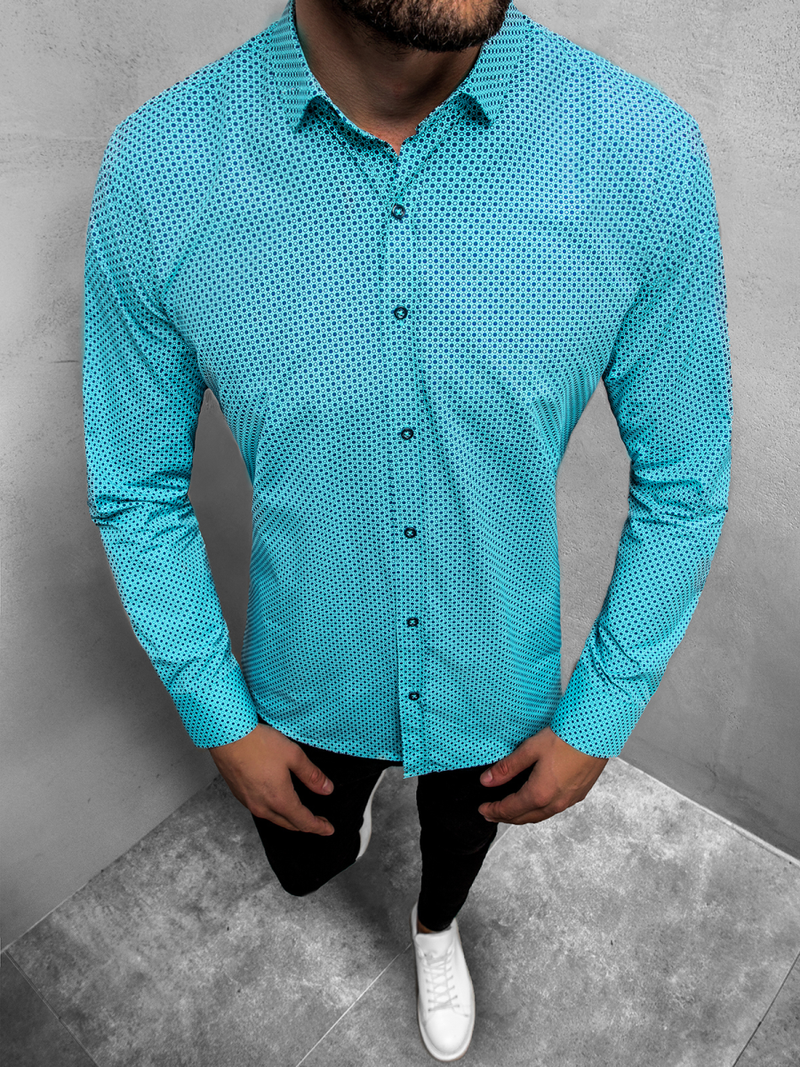 Ανδρικό πουκάμισο μέντα OZONEE O/3010/23