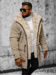 Ανδρικό χειμερινό μπουφάν μπεζ OZONEE JS/22M317/62