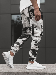 Ανδρικό παντελόνι chino jogger μαύρο-λευκό OZONEE O/11102