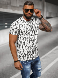 Ανδρικό μπλουζάκι λευκό OZONEE JS/8T1215/1