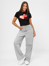 Γυναικείο μπλουζάκι μαύρο OZONEE JS/R62639