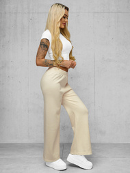 Γυναικείο παντελόνι eκρού OZONEE JS/92K526/155