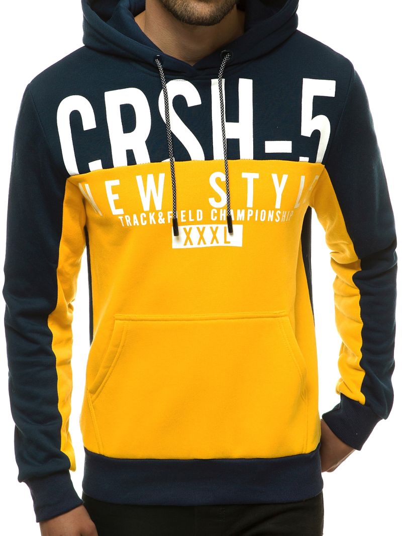 Ανδρικό Φούτερ με Κουκούλα κίτρινο OZONEE JS/KS2115