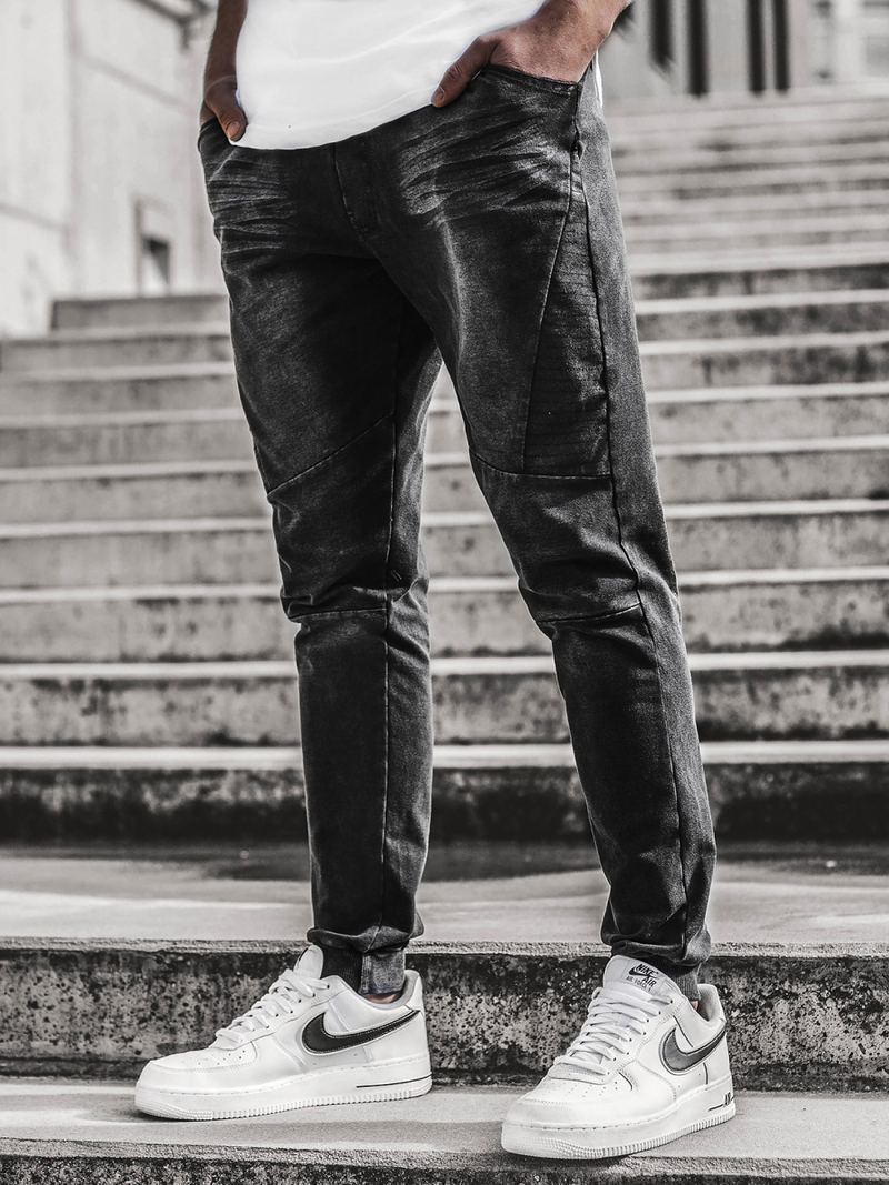 Ανδρικό παντελόνι jogger μαύρο OZONEE JS/KK1098