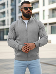 Ανδρικό φούτερ με φερμουάρ γκρι OZONEE JS/2002Z