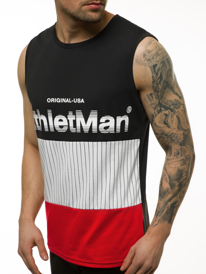 Ανδρικό αμάνικο μπλουζάκι μαύρο OZONEE JS/SS11065