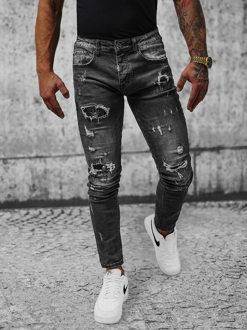 Ανδρικό τζιν παντελόνι mαύρος OZONEE NB/MP0166N