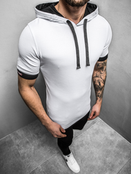 Ανδρικό μπλουζάκι με κουκούλα λευκό OZONEE O/1273Z