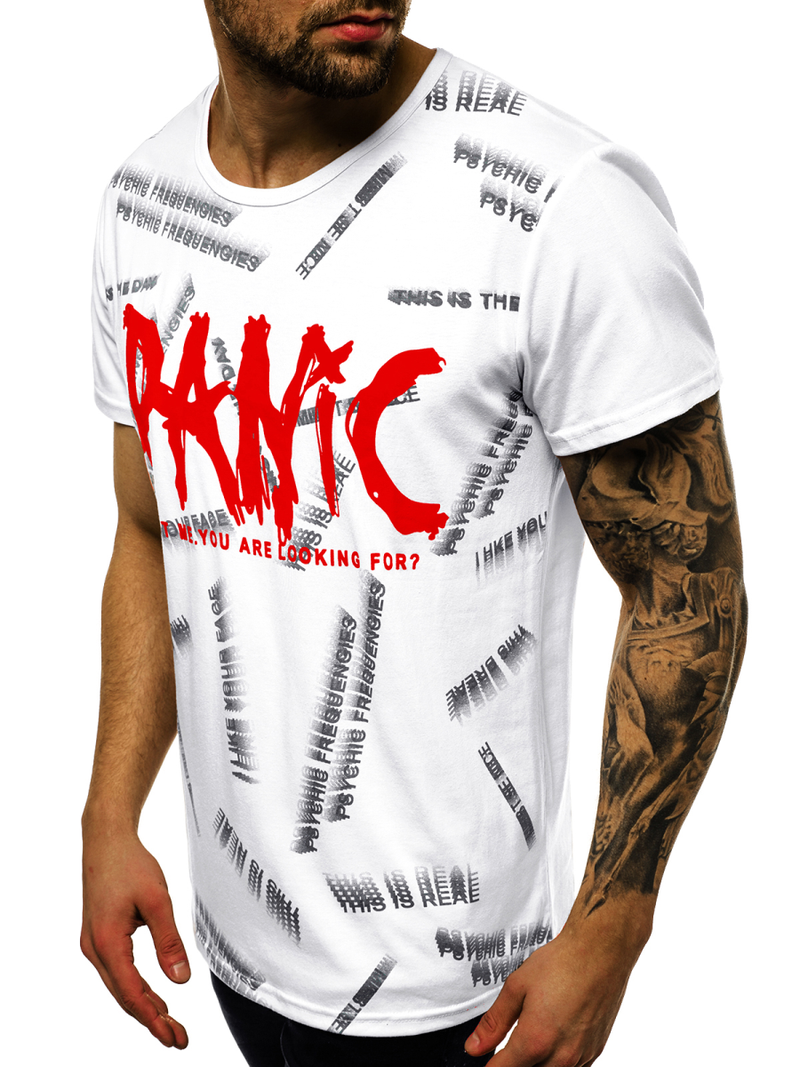 Ανδρικό μπλουζάκι λευκό OZONEE JS/KS1998