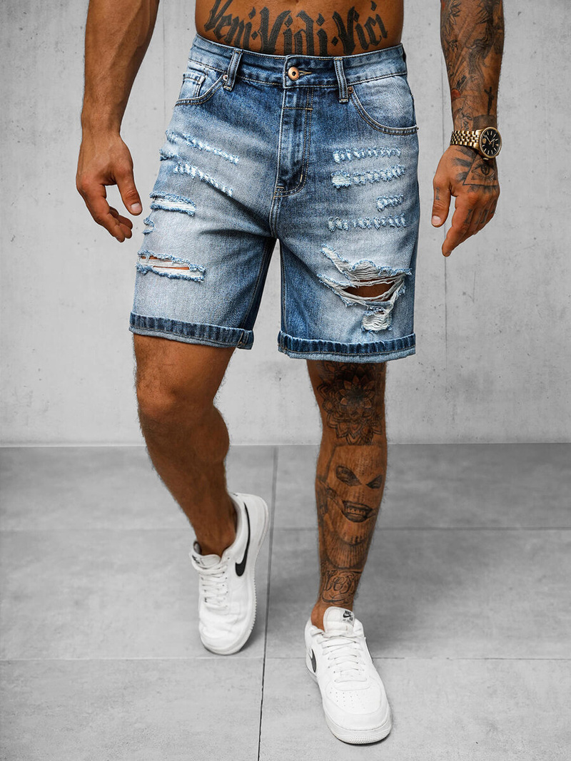 Ανδρικό σόρτς τζιν μπλε OZONEE O/JD-2442K