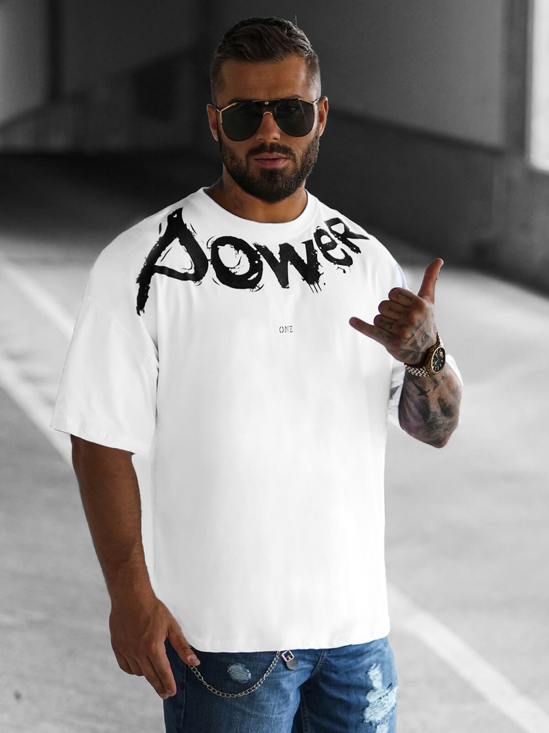 Ανδρικό μπλουζάκι λευκό OZONEE O/3431