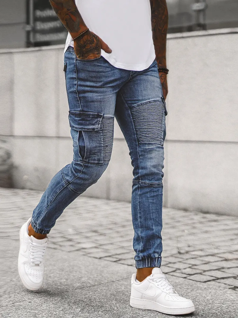 Ανδρικό παντελόνι jogger mπλε OZONEE NB/MP0092BS