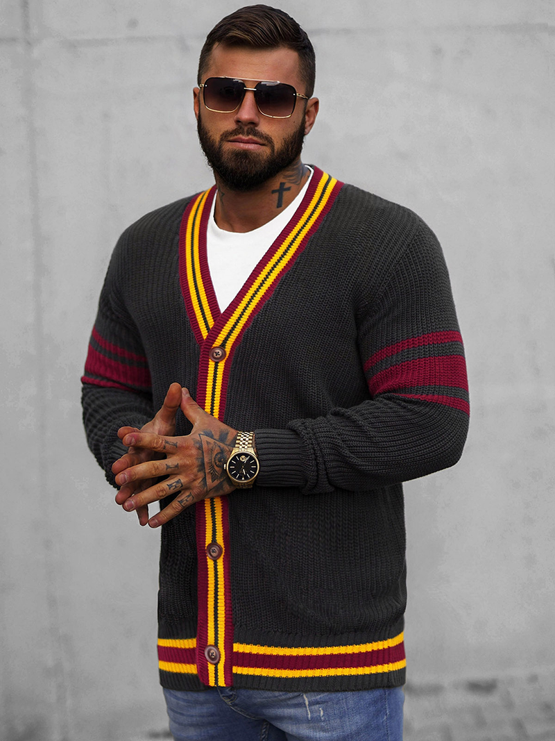 Ανδρικό πουλόβερ Γραφίτης OZONEE O/H9600