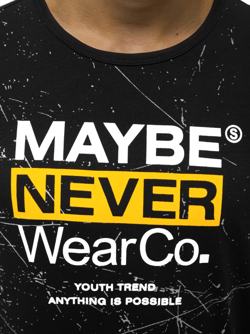 Ανδρικό μπλουζάκι μαύρο OZONEE JS/SS10915