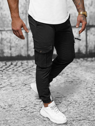 Ανδρικό παντελόνι chino jogger mαύρος OZONEE NB/MP0201N