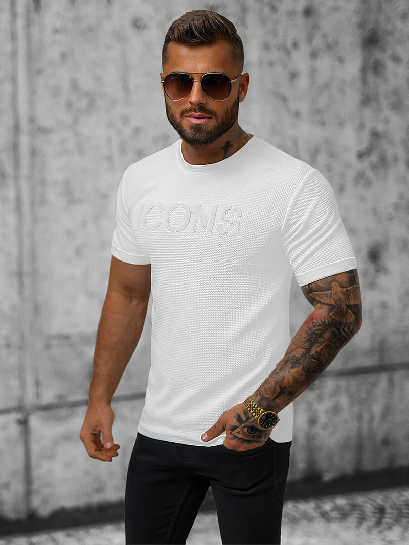 Ανδρικό μπλουζάκι λευκό OZONEE O/JW533B