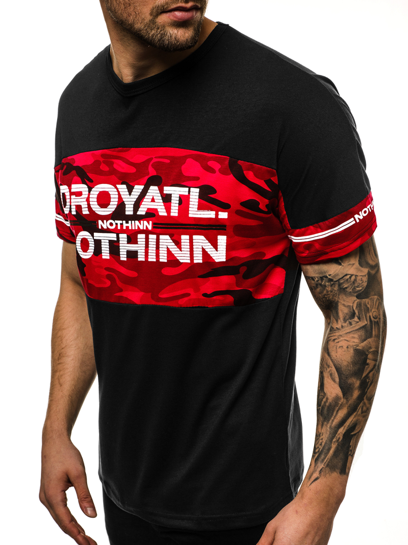 Ανδρικό μπλουζάκι μαύρο OZONEE JS/SS10976