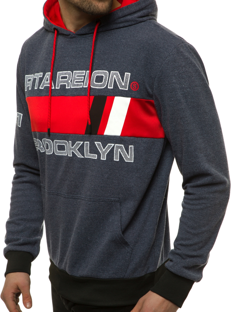 Ανδρικό Φούτερ με Κουκούλα ναυτικό μπλε OZONEE JS/DD20131