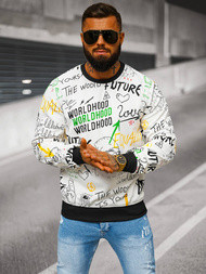 Ανδρικό Φούτερ λευκό OZONEE JS/8B1228/1