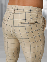 Ανδρικό παντελόνι chino μπεζ OZONEE DJ/5522Z