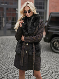 Γυναικείο παλτό μαύρο OZONEE JS/53M5200/1Z