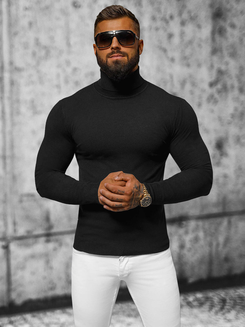 Ανδρικό πουλόβερ μαύρο OZONEE NB/MMB600/4Z