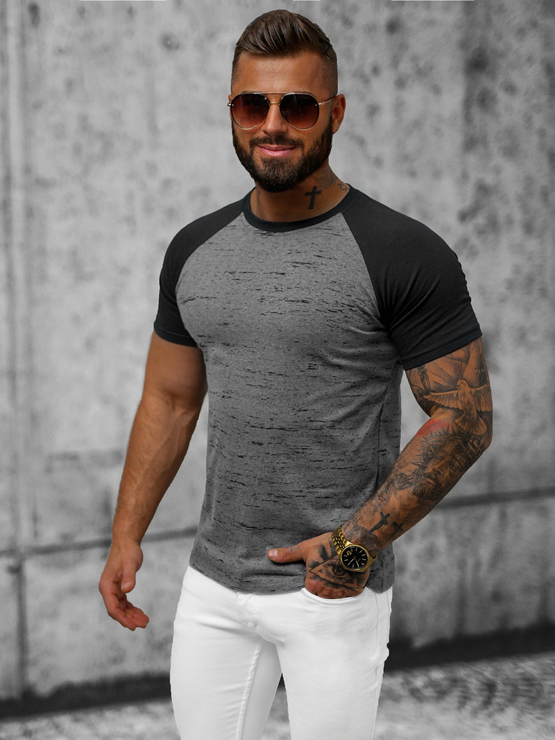 Ανδρικό μπλουζάκι Γραφίτης OZONEE JS/8T226/5