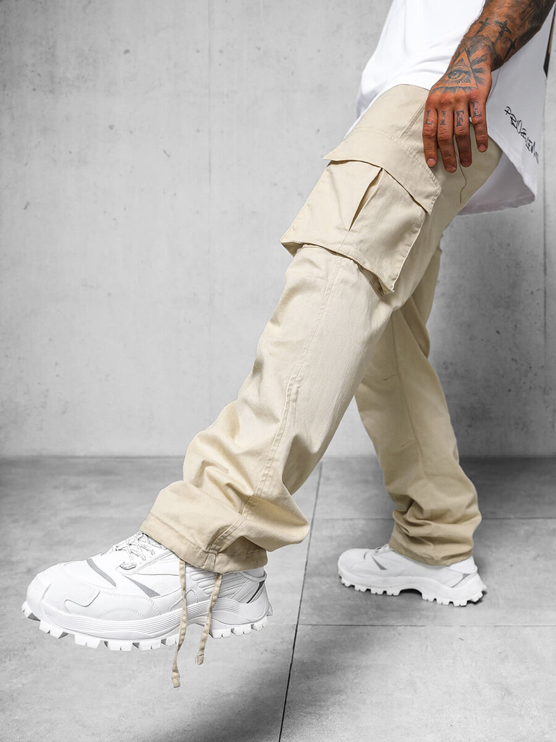 Ανδρικό παντελόνι μπεζ OZONEE O/G3179Z