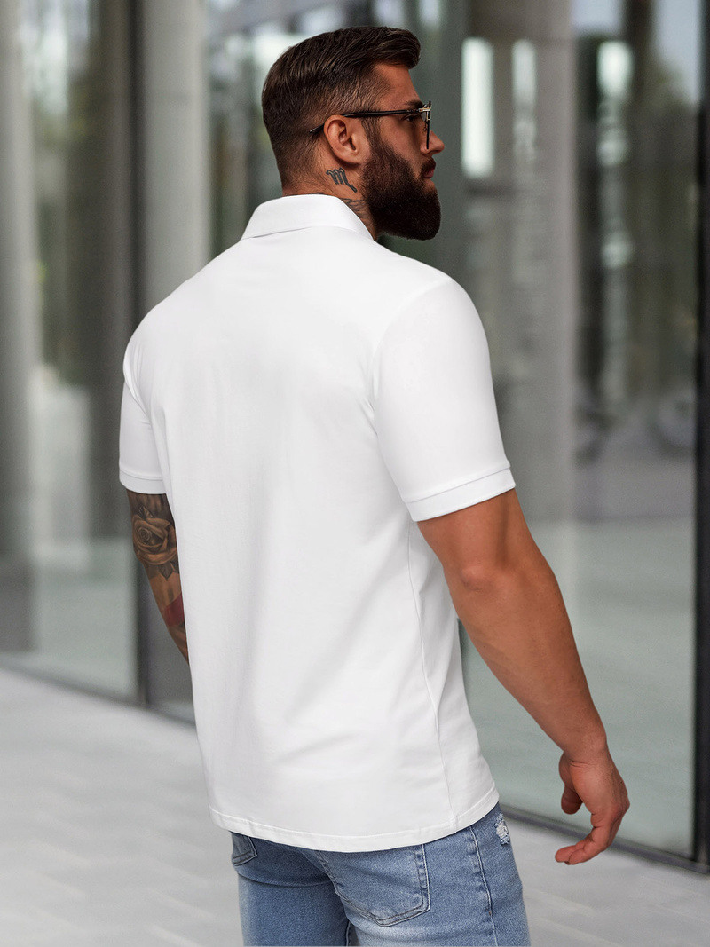 Ανδρική μπλούζα polo λευκό OZONEE NB/MT3122