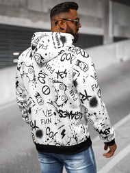 Ανδρικό Φούτερ με Kουκούλα λευκό OZONEE JS/8B1227/1