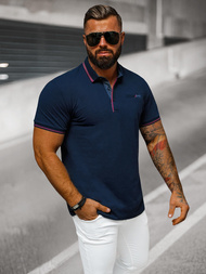 Ανδρική μπλούζα polo ναυτικό μπλε OZONEE O/DA758