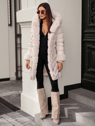 Γυναικείο μπουφάν εκρού OZONEE JS/5M3156/254Z