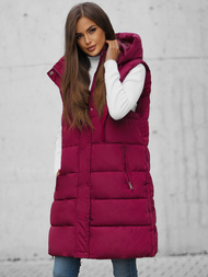 Γυναικείο αμάνικο μπουφάν mαρόν OZONEE O/81276Z