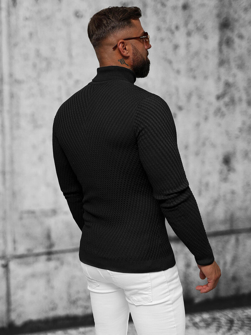 Ανδρικό πουλόβερ μαύρο OZONEE L/1596Z