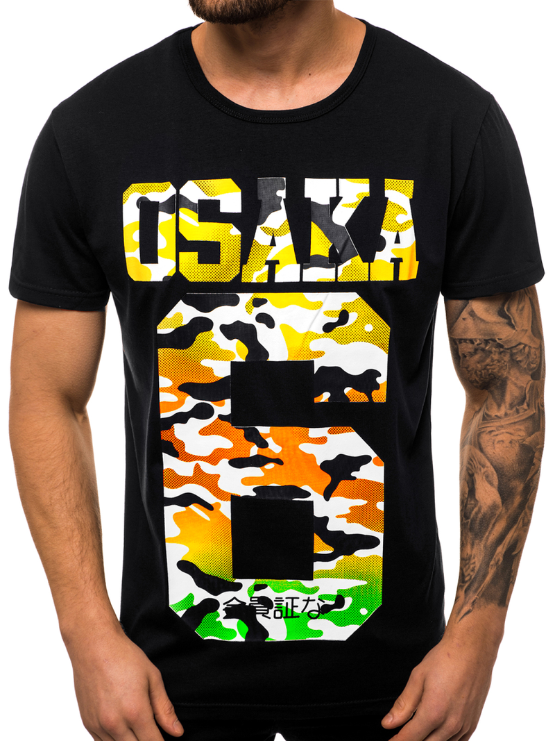 Ανδρικό μπλουζάκι μαύρο OZONEE JS/KS1958