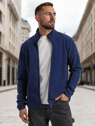 Ανδρικό φούτερ με φερμουάρ ναυτικό μπλε OZONEE JS/HH016/25