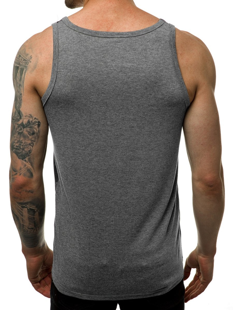 Ανδρικό αμάνικο μπλουζάκι γραφίτη OZONEE JS/SS11033