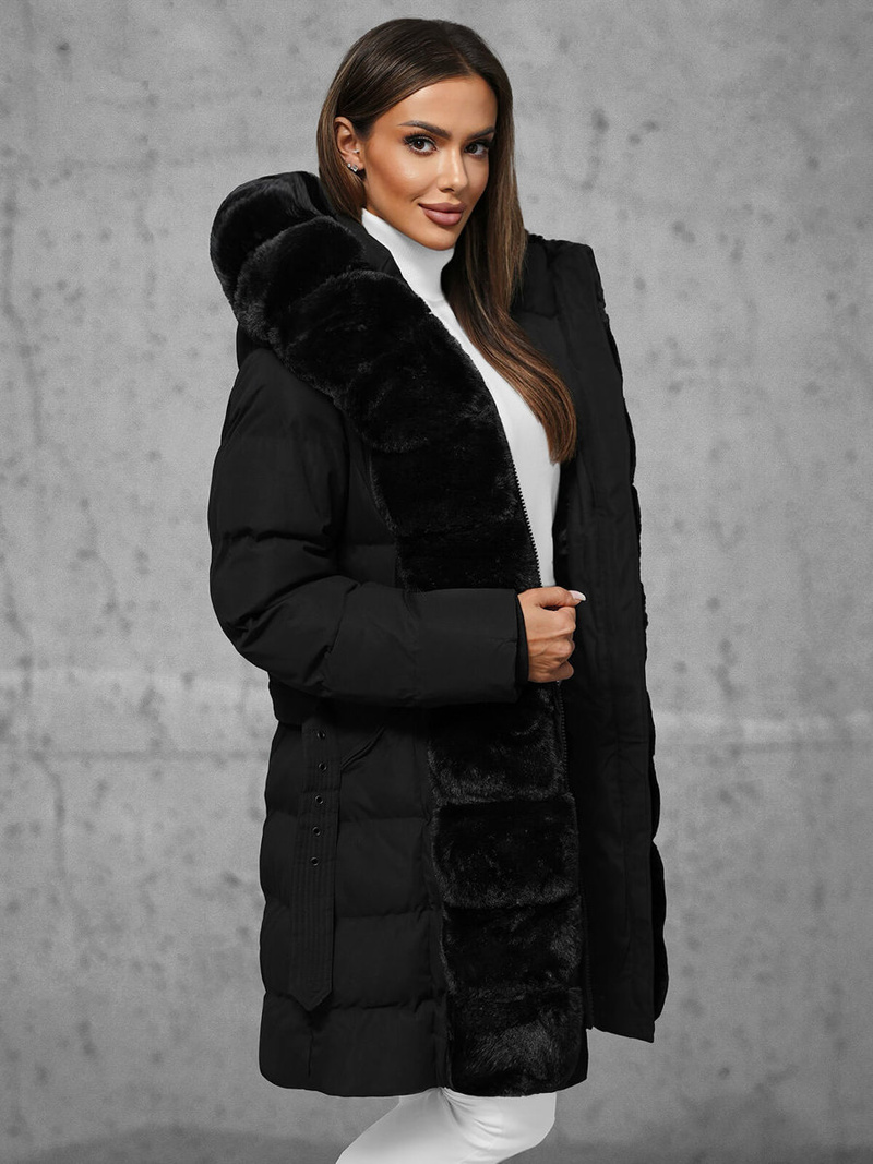 Γυναικείο μπουφάν μαύρο OZONEE JS/5M3158/392