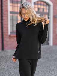 Γυναικείο σετ φόρμας δύο κομματιών mαύρος OZONEE JS/53C5203/3