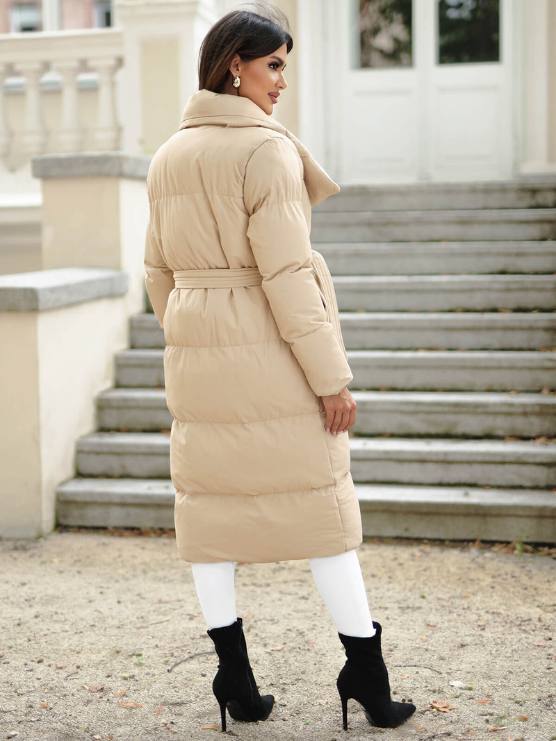 Γυναικείο χειμερινό μπουφάν mπεζ OZONEE JS/M737/62Z