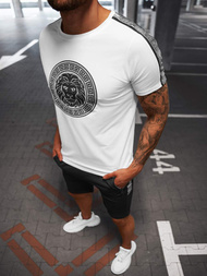 Ανδρικό σετ φόρμας ασπρό-μαύρο OZONEE O/HM788