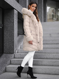 Γυναικείο μπουφάν εκρού OZONEE JS/5M3156/254Z