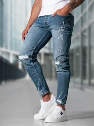 Ανδρικό τζιν παντελόνι μπλε OZONEE O/0525