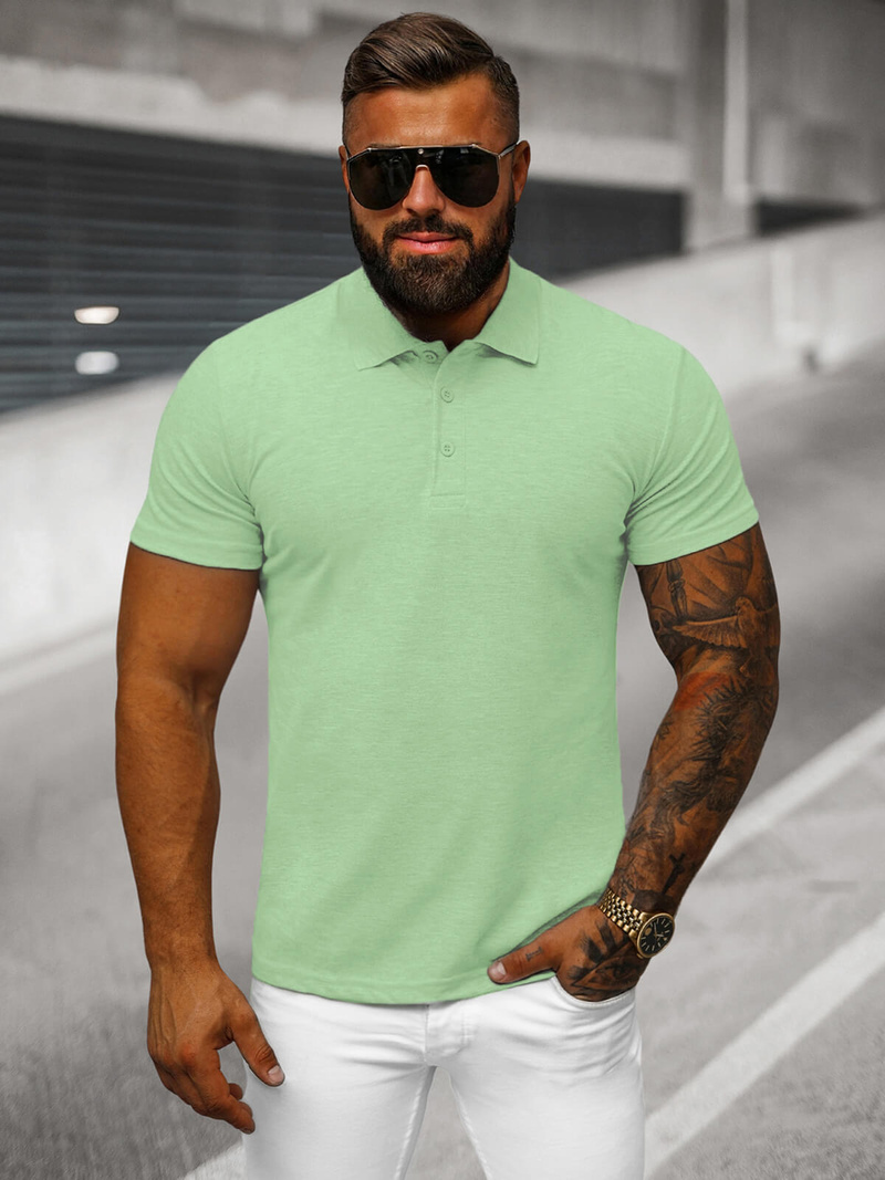 Ανδρική μπλούζα polo μέντα OZONEE JS/8T80/153Z