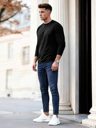 Ανδρικό τζιν παντελόνι Σκούρο μπλε OZONEE O/JK2951Z