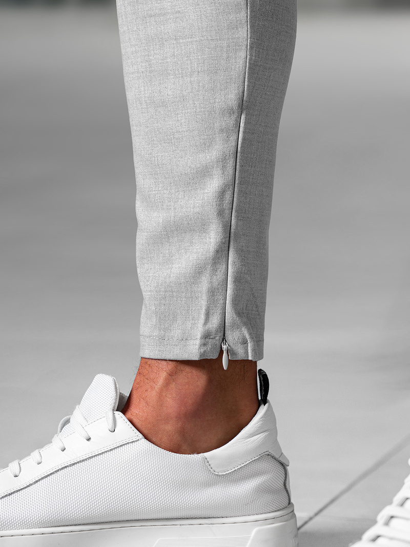 Ανδρικό παντελόνι chino γκρι OZONEE DJ/3300Z