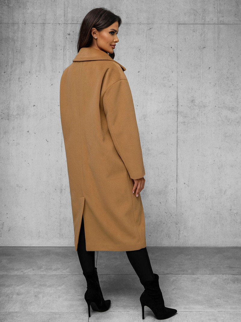 Γυναικείο παλτό kαμήλα OZONEE JS/11Z8161